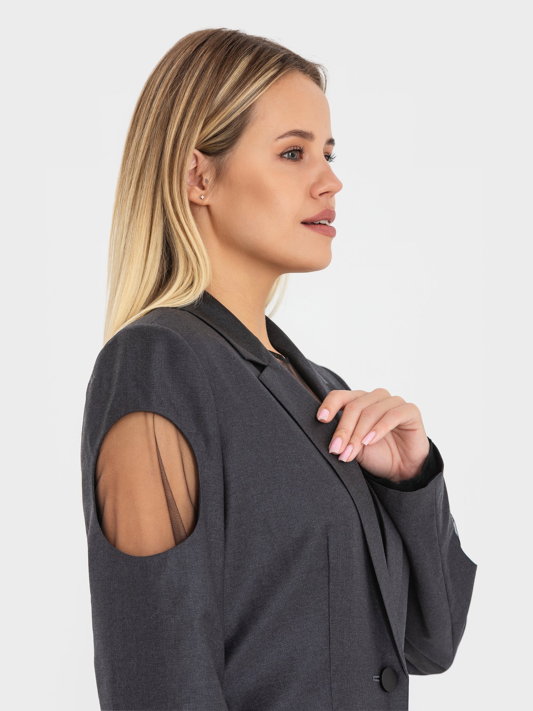 A jacket with cutouts