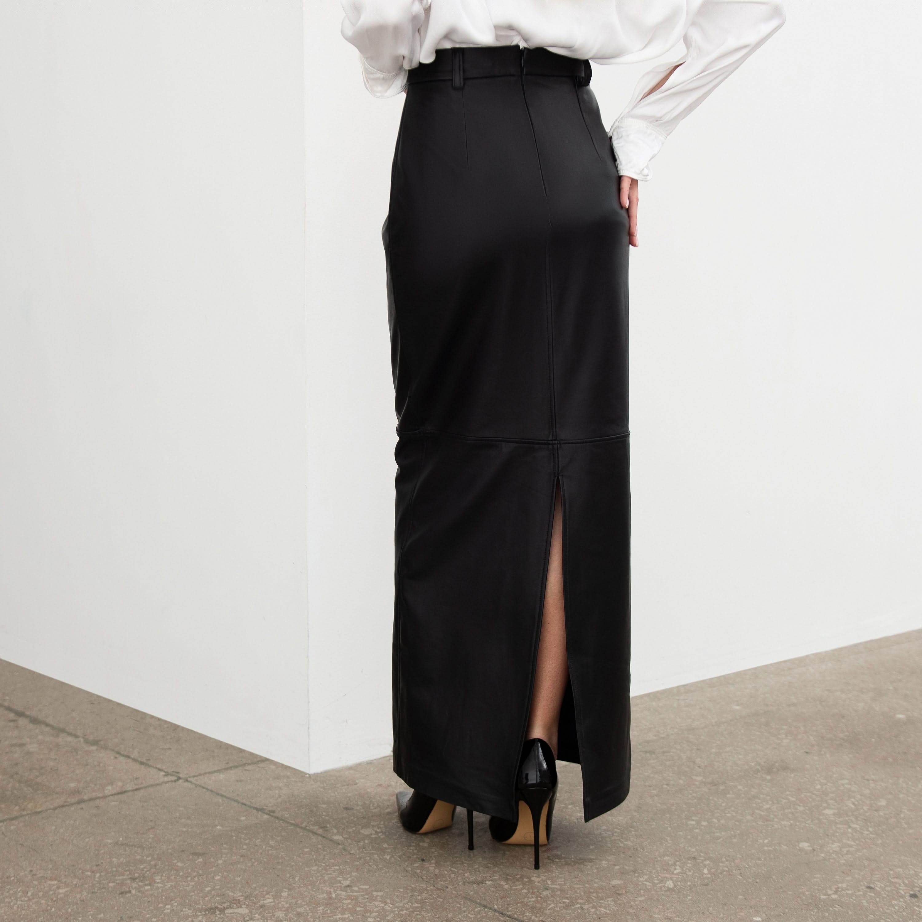 Maxi leather skirt