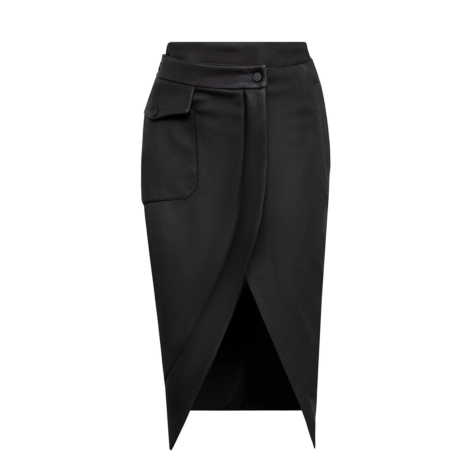 Asymmetrical wrap skirt. Sheepskin.