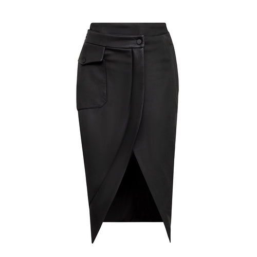 Asymmetrical wrap skirt. Sheepskin.