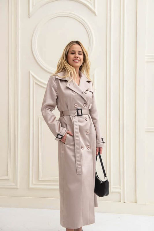 Classic trench coat. Composition: cotton and viscose.
