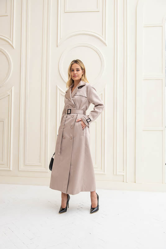 Classic trench coat. Composition: cotton and viscose.