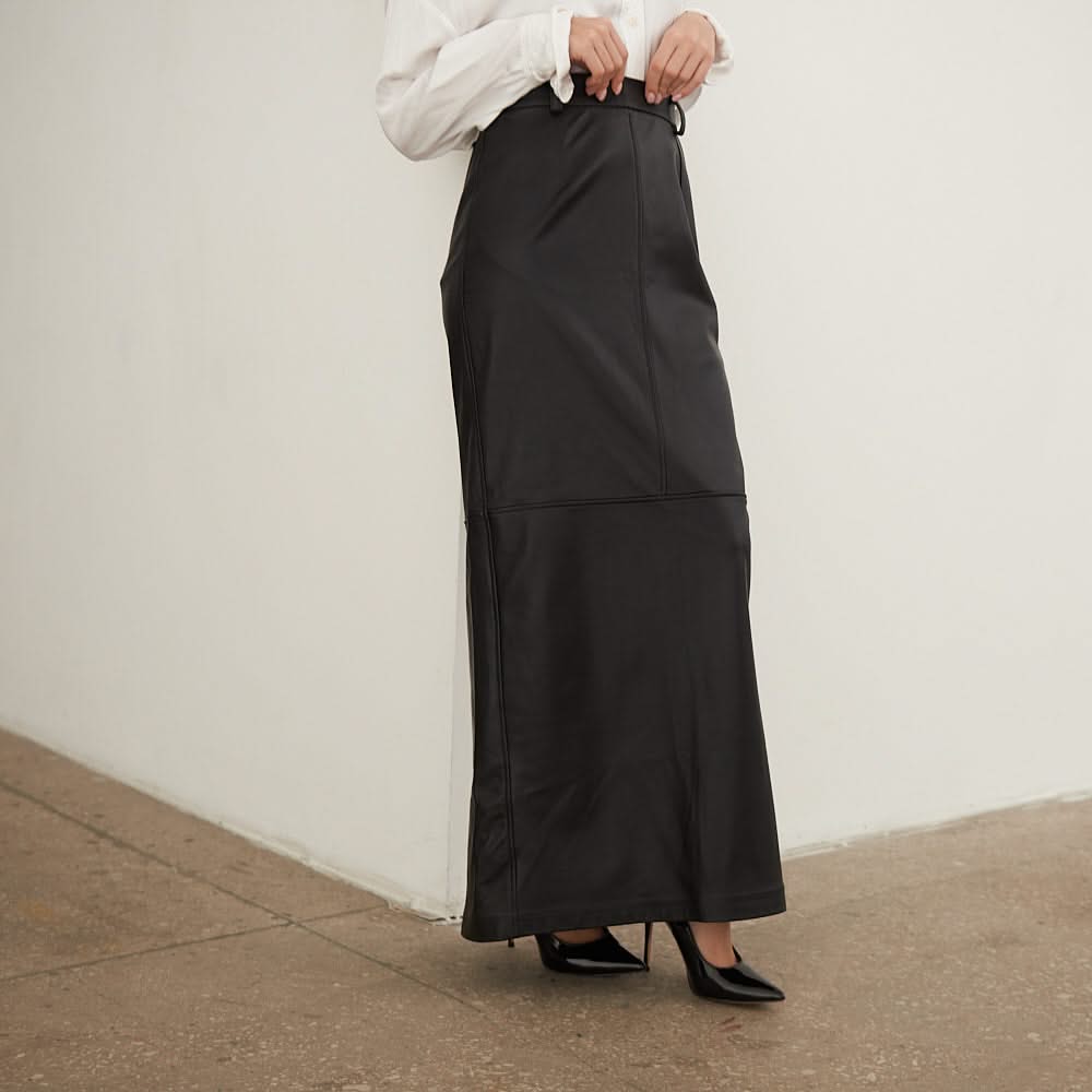 Maxi leather skirt