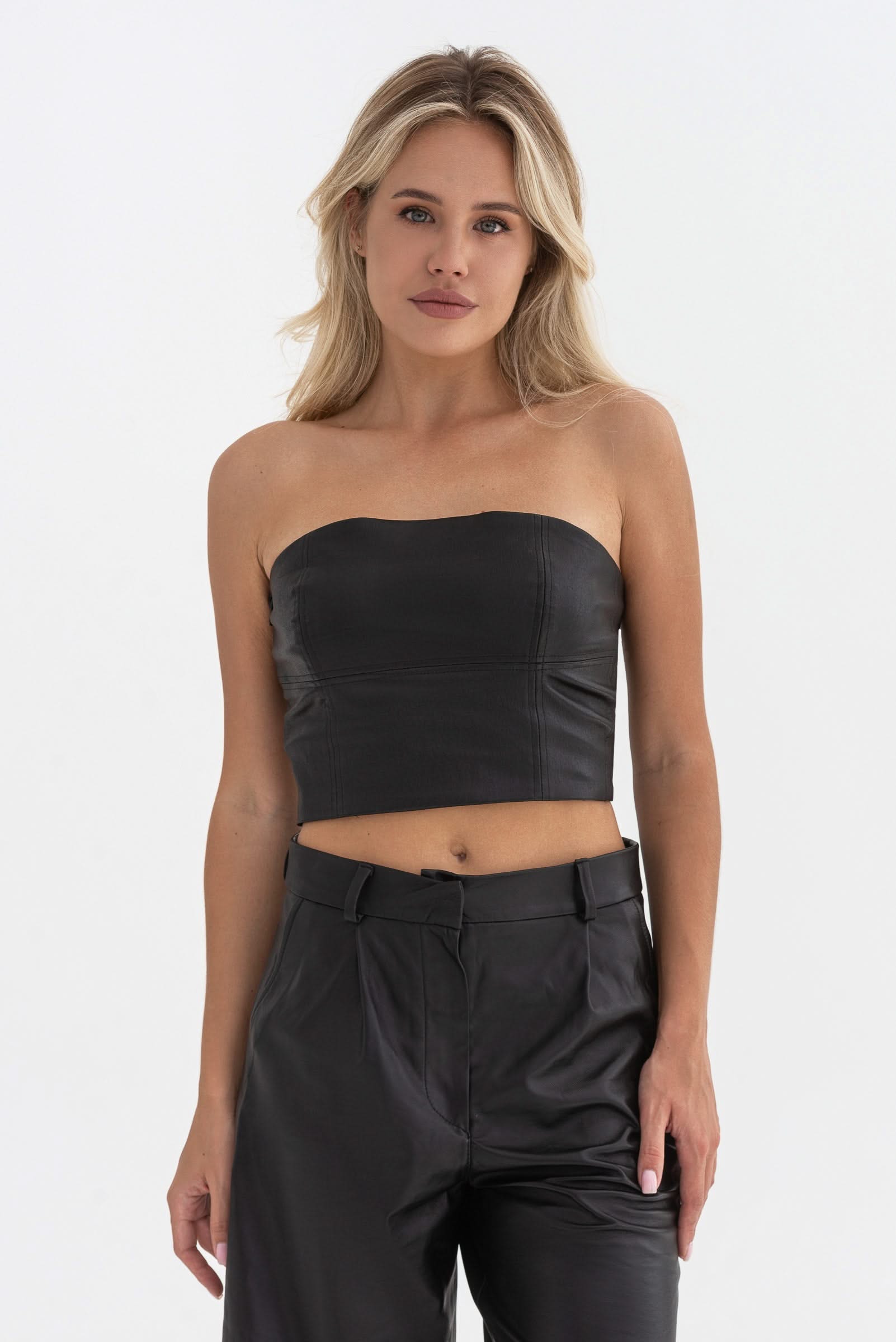Cowhide bustier top