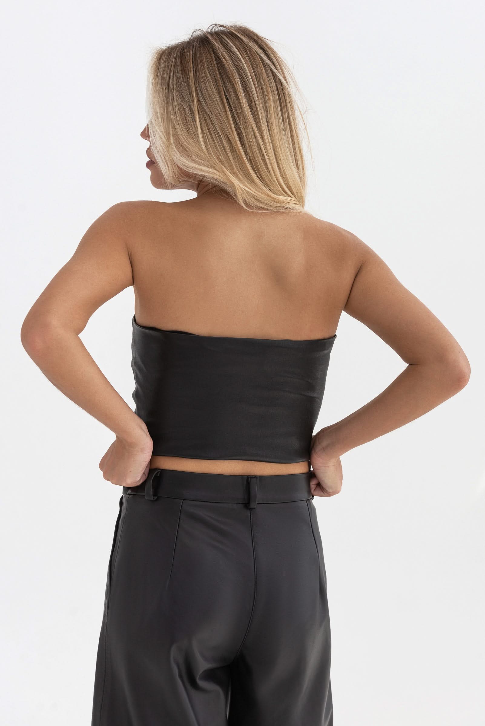 Cowhide bustier top
