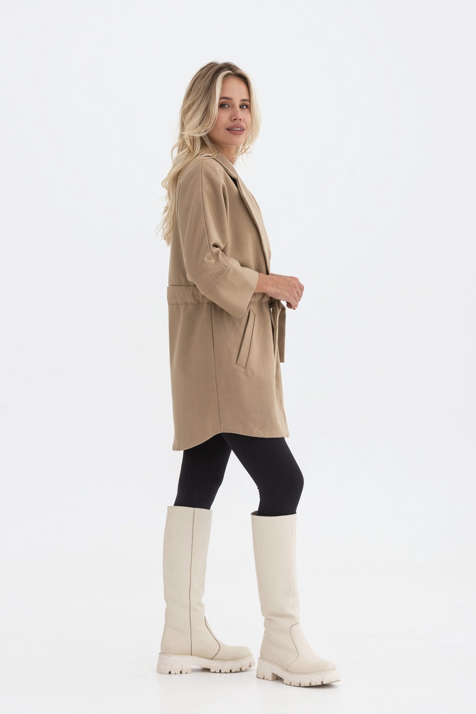 Short coat, belted